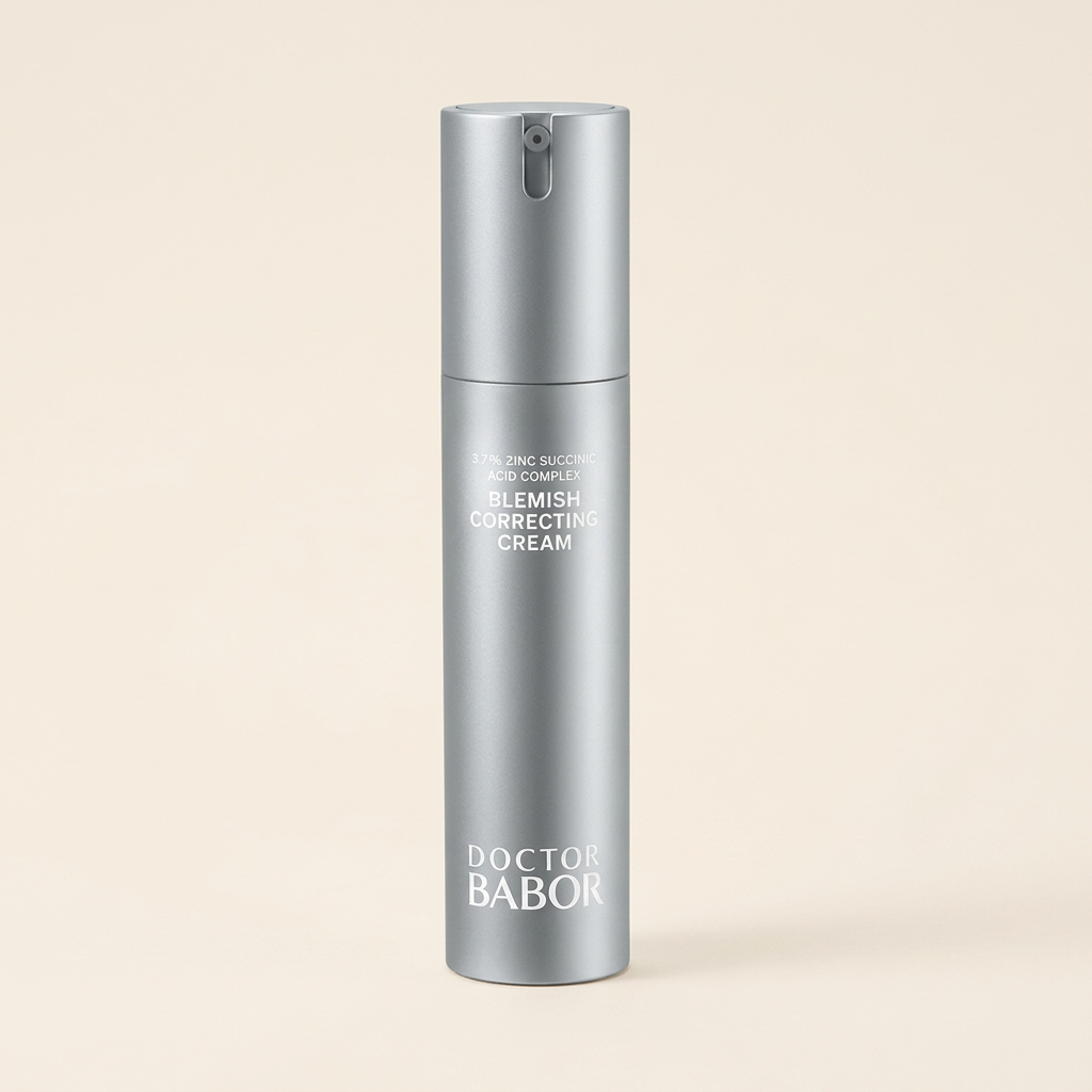 Doctor Babor Blemish Correcting Cream in silberner Airless-Pumpe, klärende Gesichtscreme gegen Unreinheiten für ein ebenmäßiges und verfeinertes Hautbild
