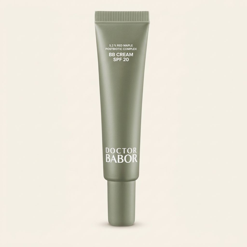 Doctor Babor BB Cream SPF 20 mit Red Maple Postbiotic Complex in grüner Tube – getönte Tagespflege mit UV-Schutz für einen ebenmäßigen, natürlichen Teint