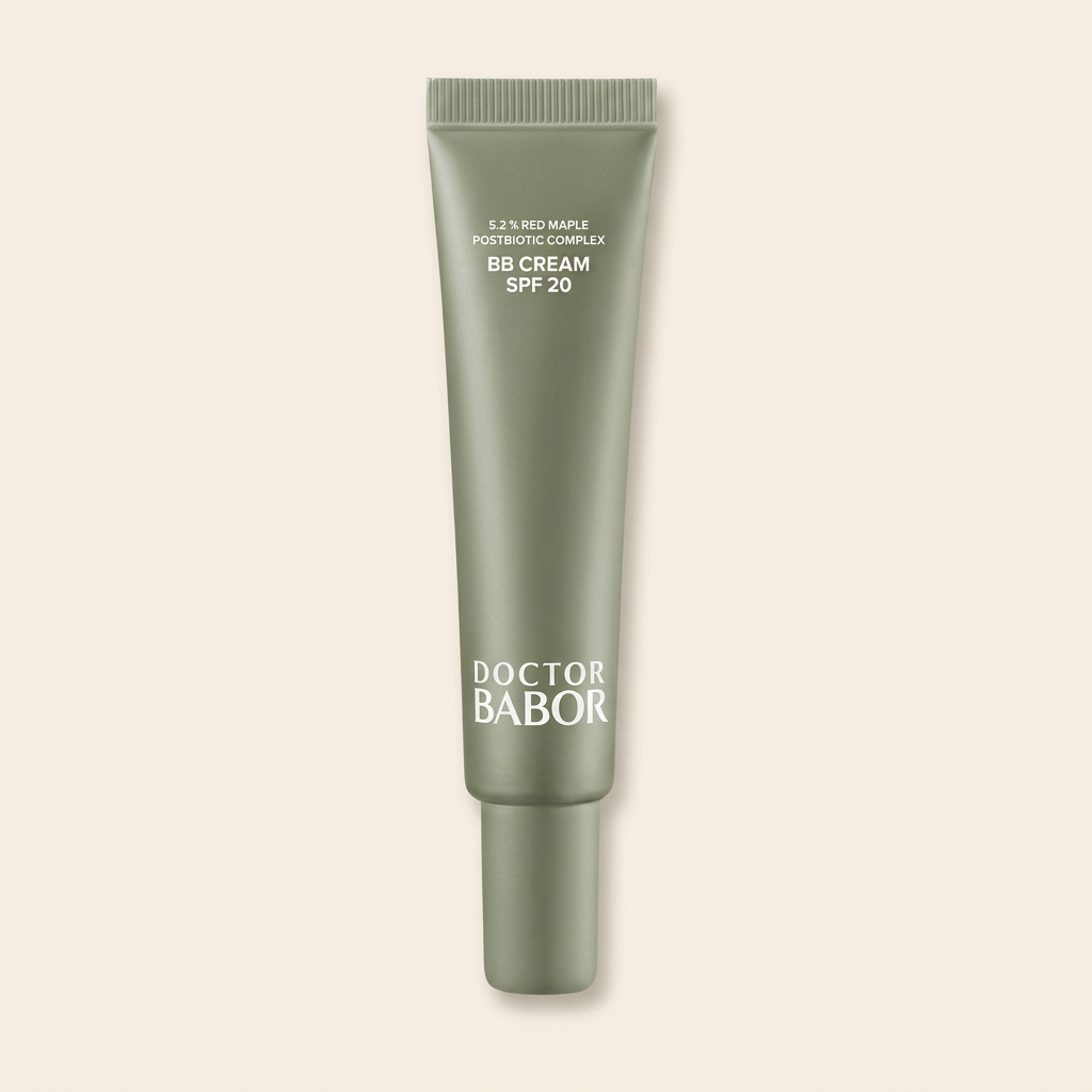 Doctor Babor BB Cream SPF 20 mit Red Maple Postbiotic Complex in grüner Tube – getönte Tagespflege mit Lichtschutzfaktor für ebenmäßigen Teint und Schutz vor UV-Strahlen