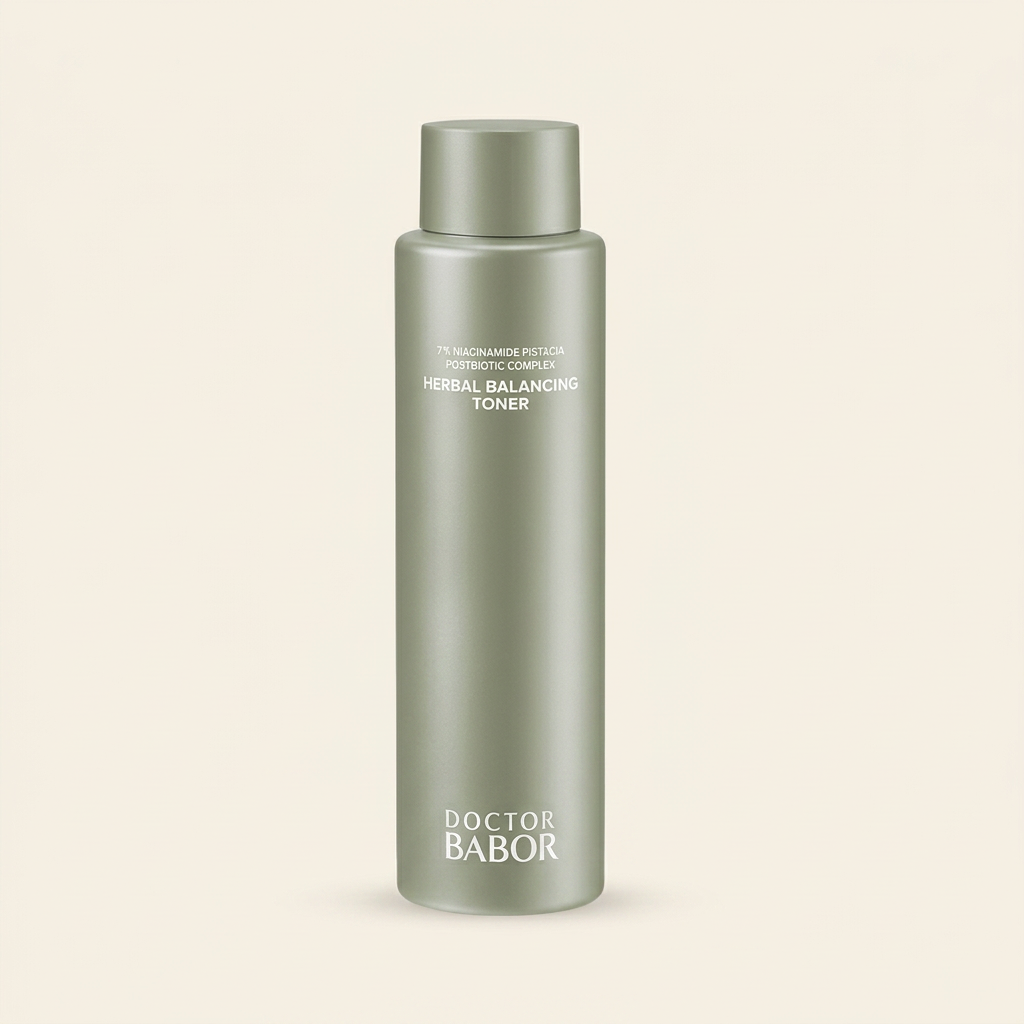 Doctor Babor Herbal Balancing Toner mit Niacinamid und Postbiotic Complex in grüner Flasche – ausgleichendes Gesichtswasser für ein klares, verfeinertes Hautbild