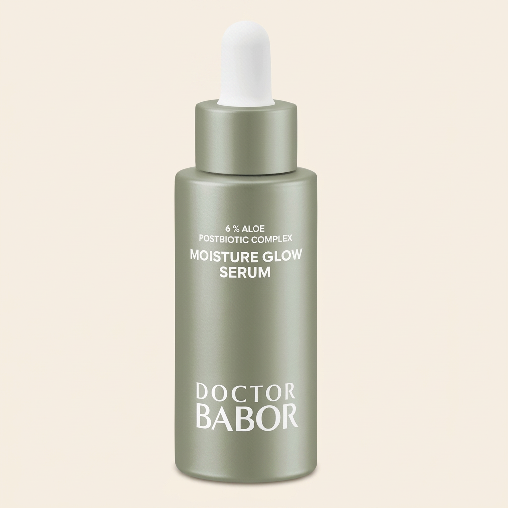 Doctor Babor Moisture Glow Serum mit Aloe und Postbiotic Complex in grüner Pipettenflasche – feuchtigkeitsspendendes Serum für strahlende, pralle und ausgeglichene Haut