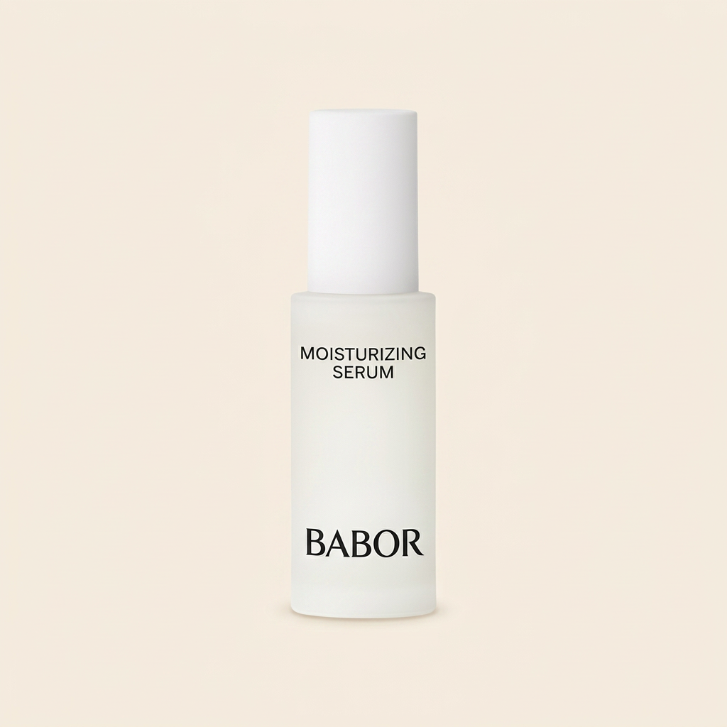 BABOR Moisturizing Serum in minimalistischer, heller Flasche, feuchtigkeitsspendendes Gesichtsserum für intensiv hydratisierte, glatte und strahlende Haut.