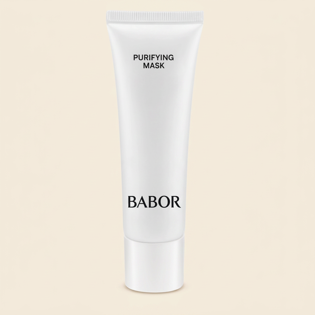 BABOR Purifying Mask in schlanker, weißer Tube, klärende Gesichtsmaske für unreine Haut, reduziert Unreinheiten und sorgt für ein verfeinertes, klares Hautbild.