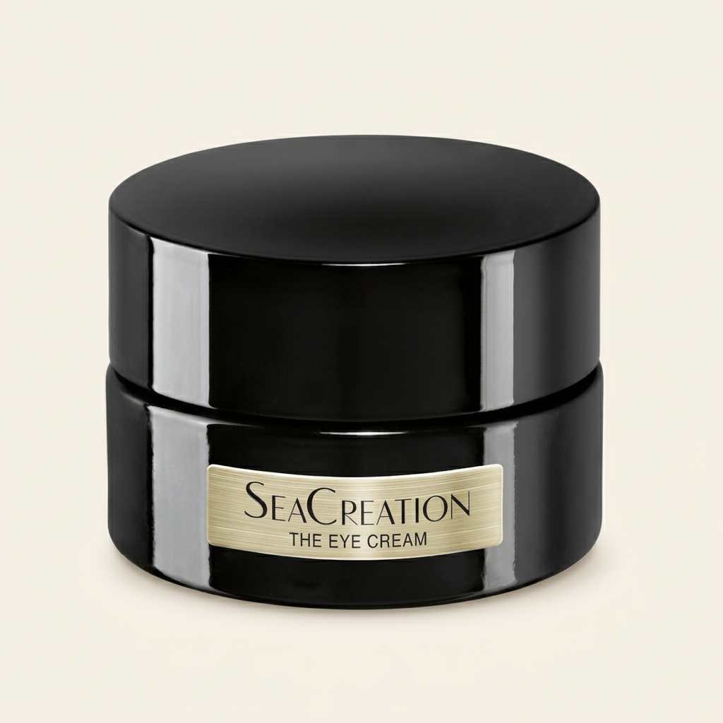 BABOR SeaCreation The Eye Cream in luxuriösem schwarzen Tiegel mit goldenem Label, hochwertige Anti-Aging Augencreme für eine glattere, straffere und sichtbar verjüngte Augenpartie.