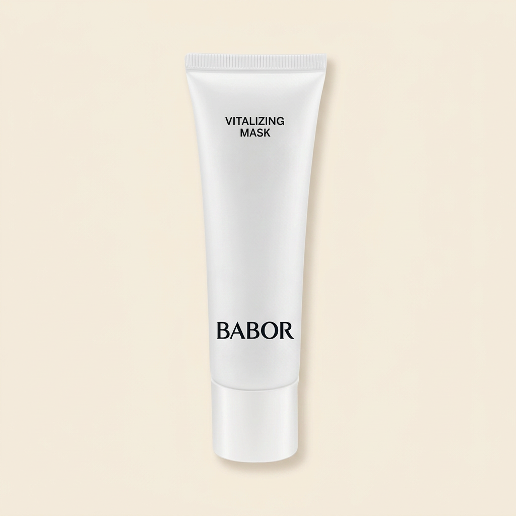 BABOR Vitalizing Mask in schlanker, weißer Tube, revitalisierende Gesichtsmaske für mehr Ausstrahlung, Frische und ein sichtbar belebtes Hautbild.